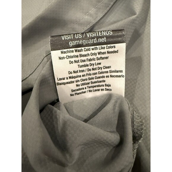 Game Guard Shirt Mens 4X Gray Button Up 1023 Camp Fishing Microfiber Vented UPF - Picture 7 of 8